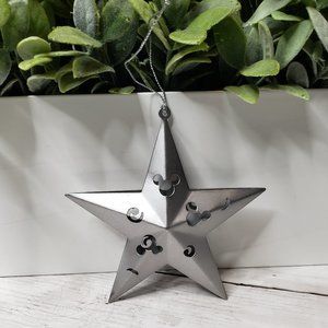 DISNEY WORLD Metal Star Cutout Mickeys 5.75" Christmas Ornament